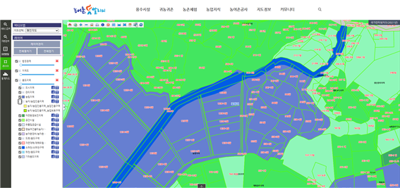 농어촌알리미농업진흥지역화면