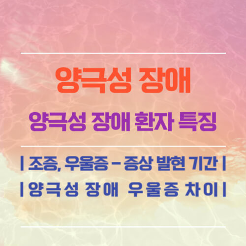 양극성 장애 환자의 특징