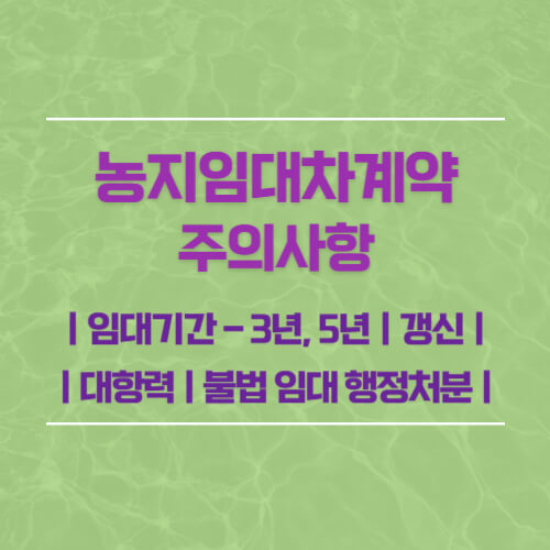 농지임대차계약주의사항