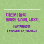 미관리 농지 조치